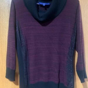 Apt. 9 Burgundy and Black Cowl Neck Sweater